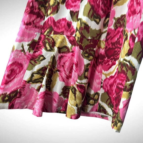 Lafayette 148 Women's Sz 8 Sweetheart Pencil Dress Pink Rosette Floral Coquette - Picture 9 of 15